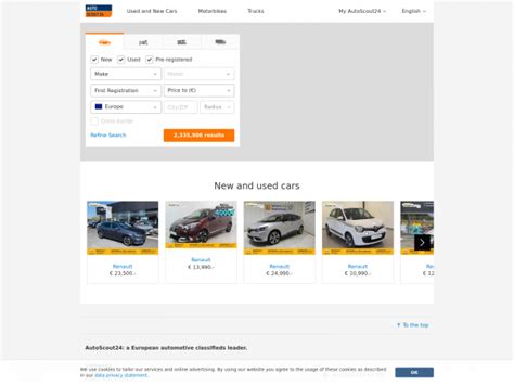 New and Used cars marketplace AutoScout24.